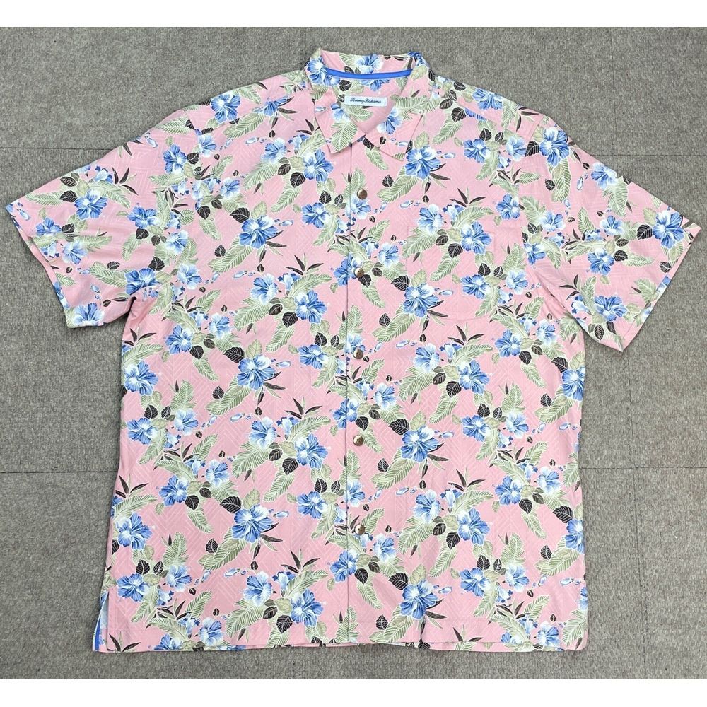 Tommy Bahama Men's Button Up Short Sleeve Hawaiian‎ Shirt Size XL